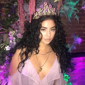 Large Baroque Crown w Tear Drop Swarovski Crystals
